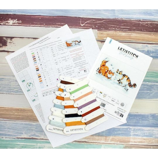 LetiStitch Winter Kitties Counted Cross Stitch Kit